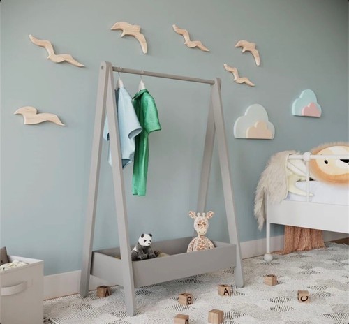 Kids grey wooden - grey, rail
