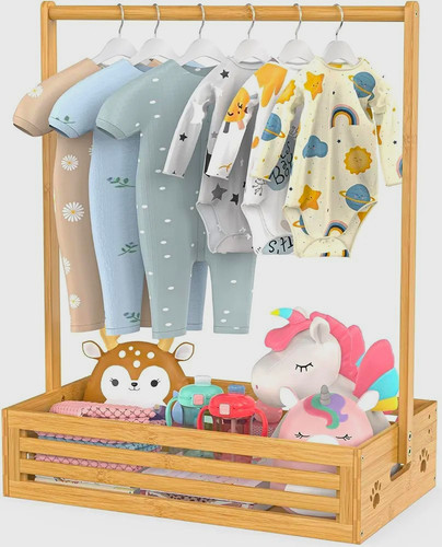 Kids wooden clothing rack - wooden,