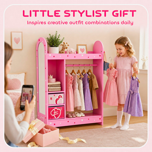 Kids clothes rail pink with - clothes,