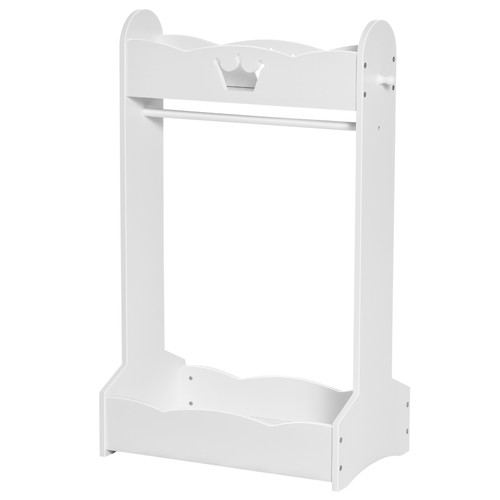 Homcom kids wood clothes - wood, rack
