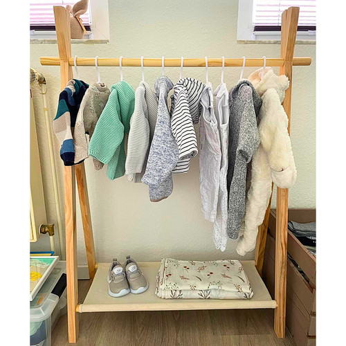 Wooden kids clothes rail - clothes,