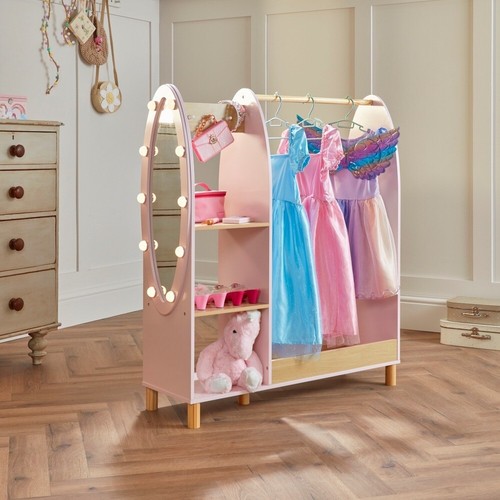 Wooden dress rack with light - dress,